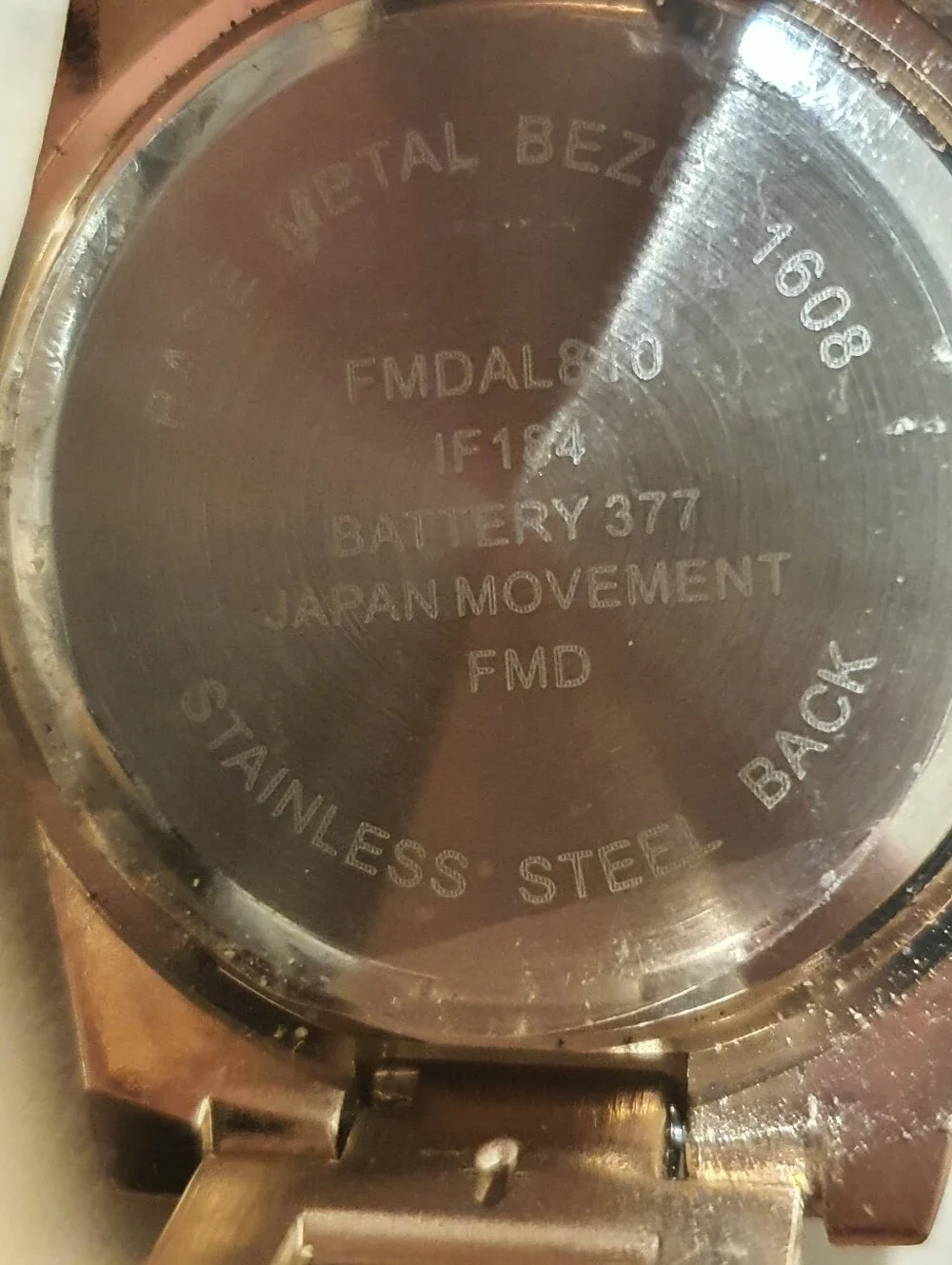 10/$20 FMDAL810 Goldtone/Brown Rhinestone Stainless Steel Men's Watch